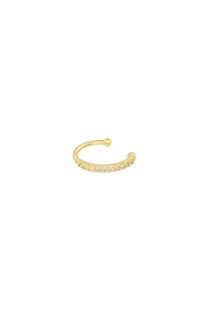 Gouden earcuff 'Sparkle' met glinsterende details, elegant en stijlvol design.