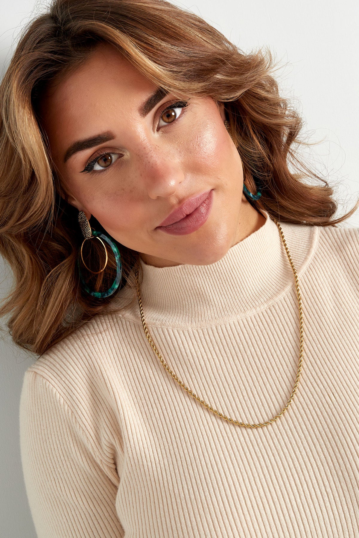 Unisex Gedraaide Ketting, Stainless Steel, Zilver kleur