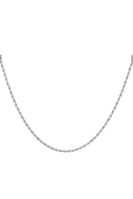 Unisex Gedraaide Ketting, Stainless Steel, Zilver kleur