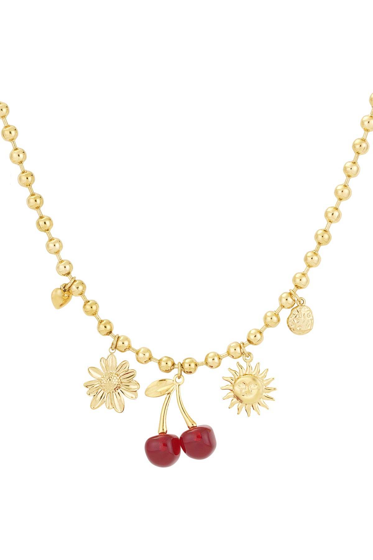 Cherry Crush Necklace, Stainless Steel, Goud kleur