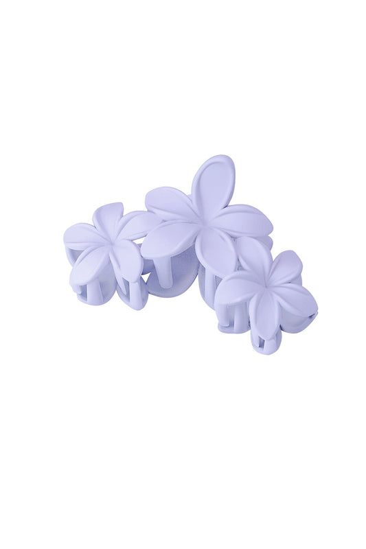 Hair Clip with Large Flowers - Lila