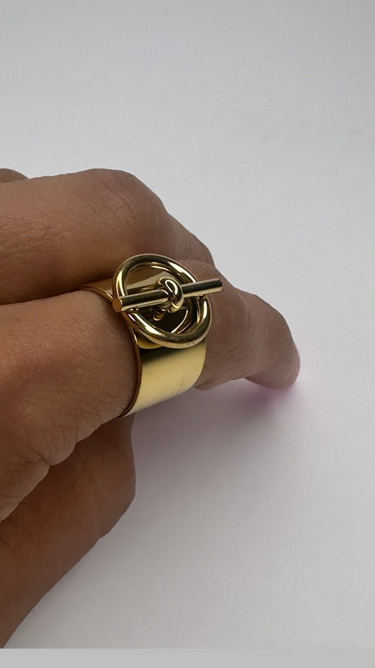 Gold adjustable ring