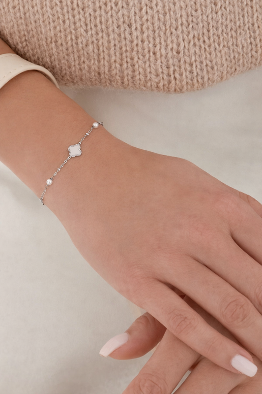 Klaver met Parels Armband