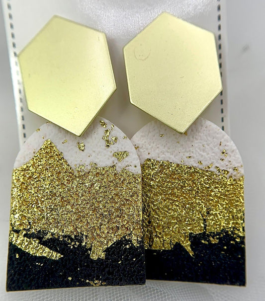 Black and Gold handmade earrings