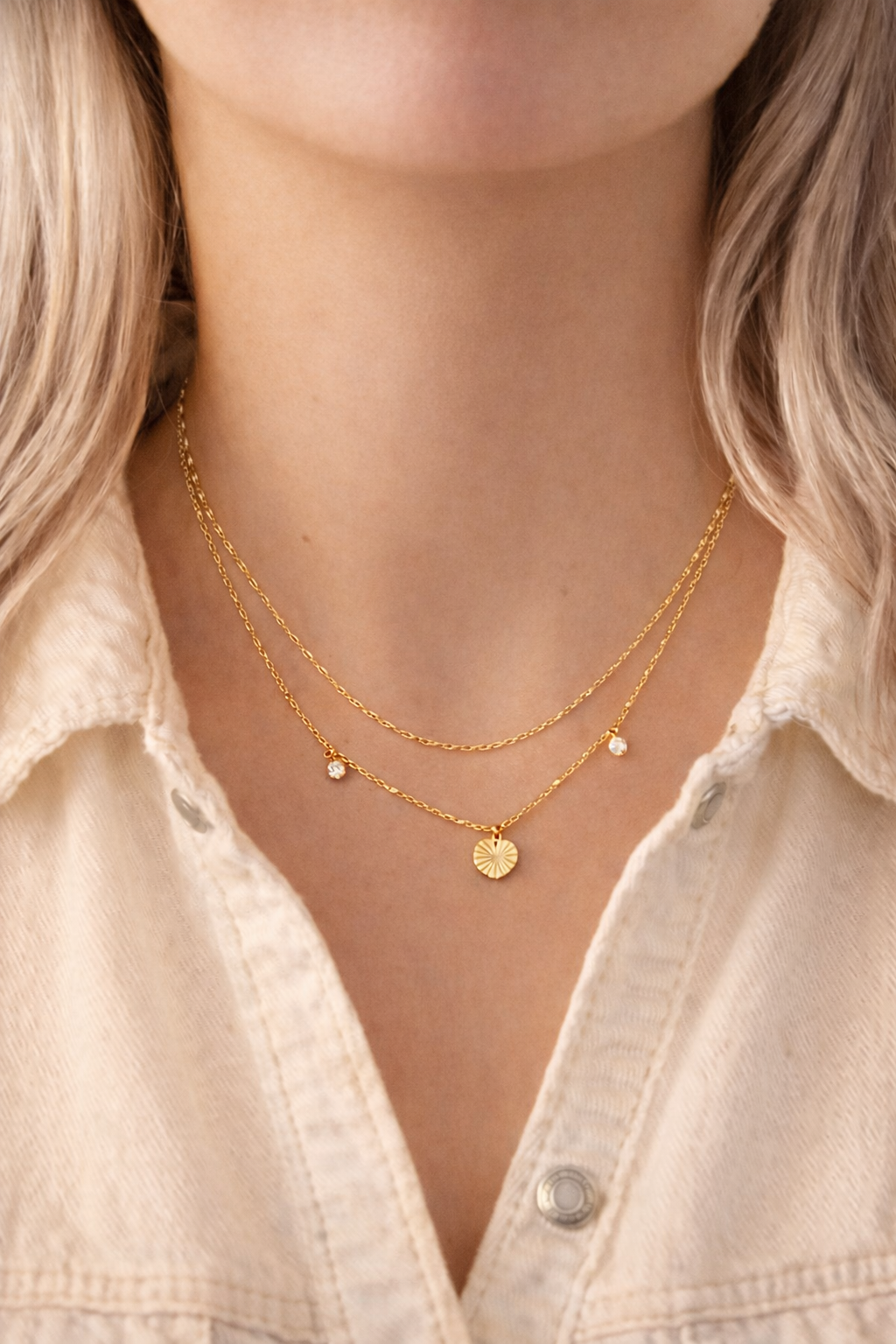 Dubble Chain Heart Necklace