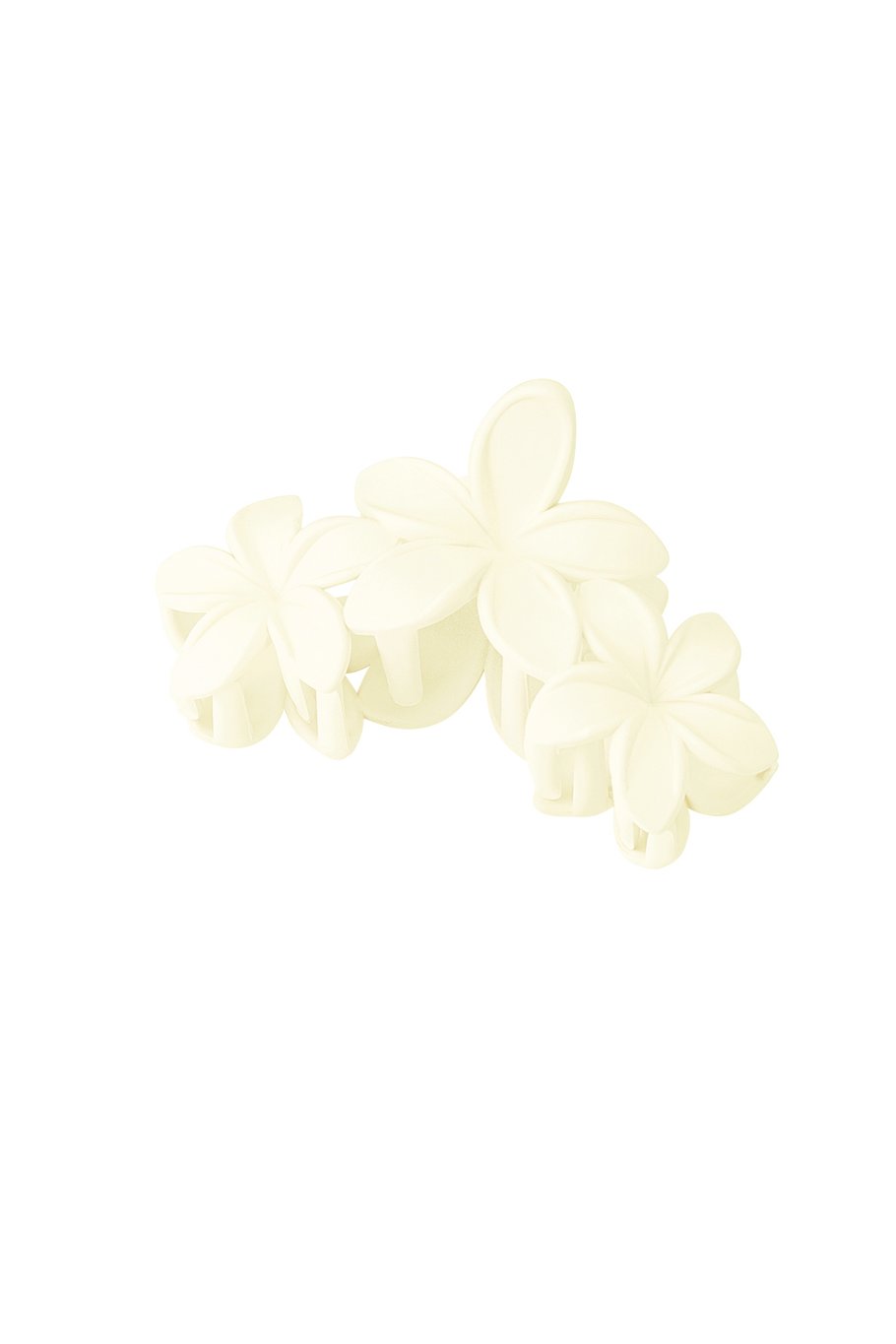 Elegante off-white haarclip met grote bloemen, een verfijnd en romantisch accessoire voor je haar.