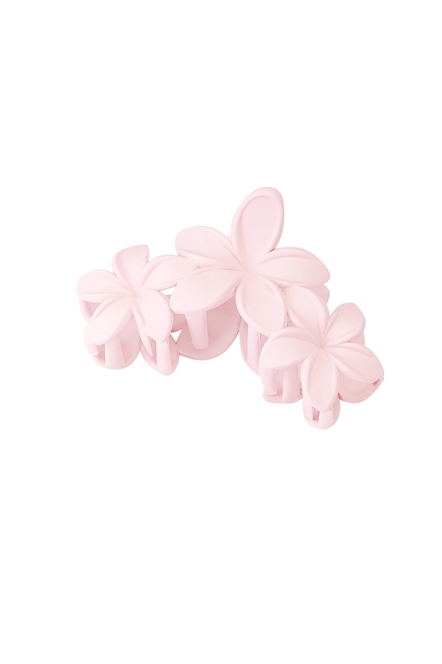 Zachte roze haarclip met grote bloemen, een schattig en opvallend accessoire voor je haar.