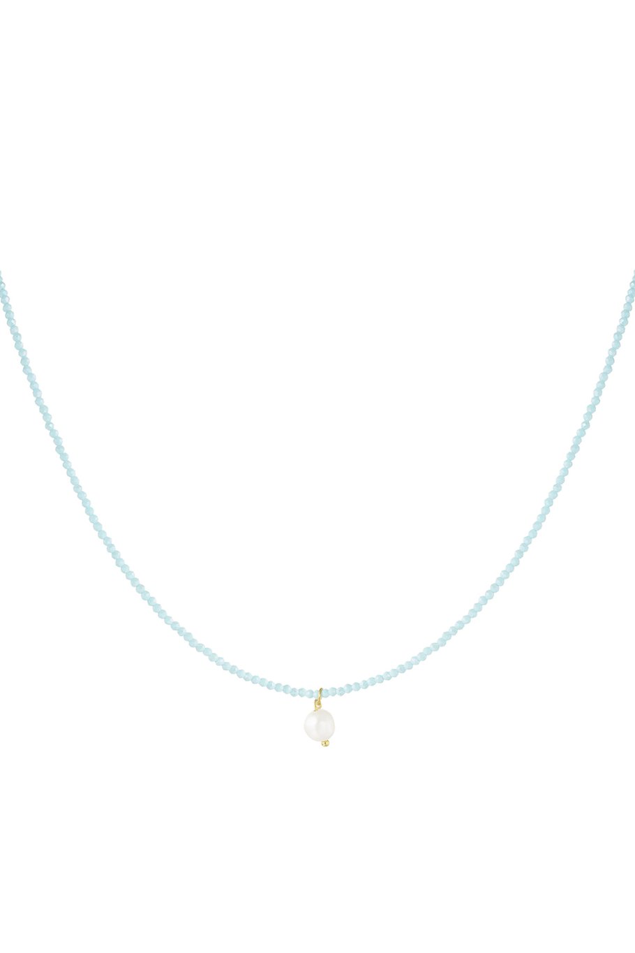 Elegante goudkleurige ketting met glanzende parel, perfect voor een chique en vrouwelijke look.
