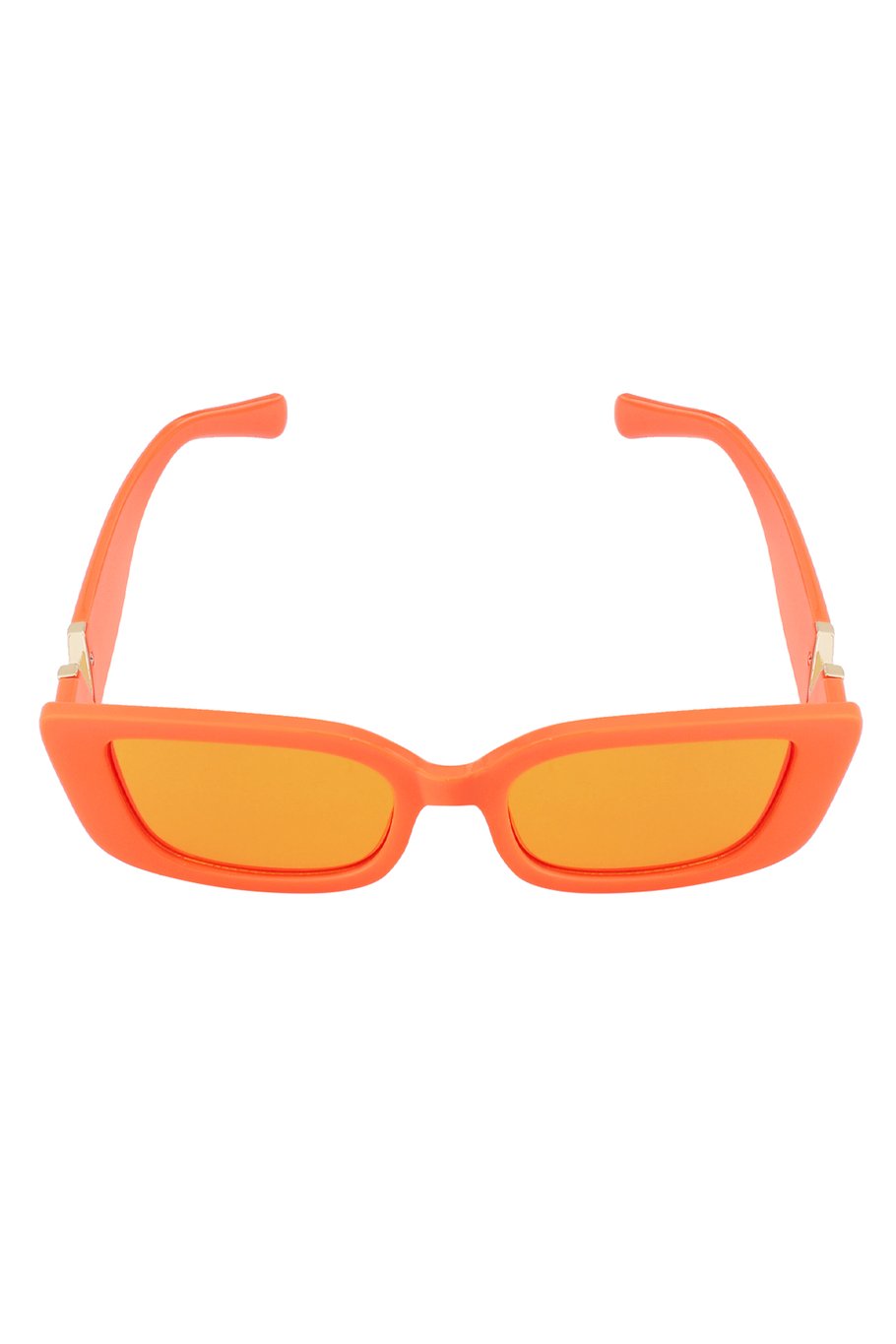 Stijlvolle oranje zonnebril met luxe uitstraling, ideaal voor een trendy en zomerse look.