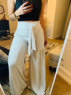 Beige pants wide leg