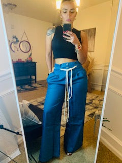 High waisted wide leg pants